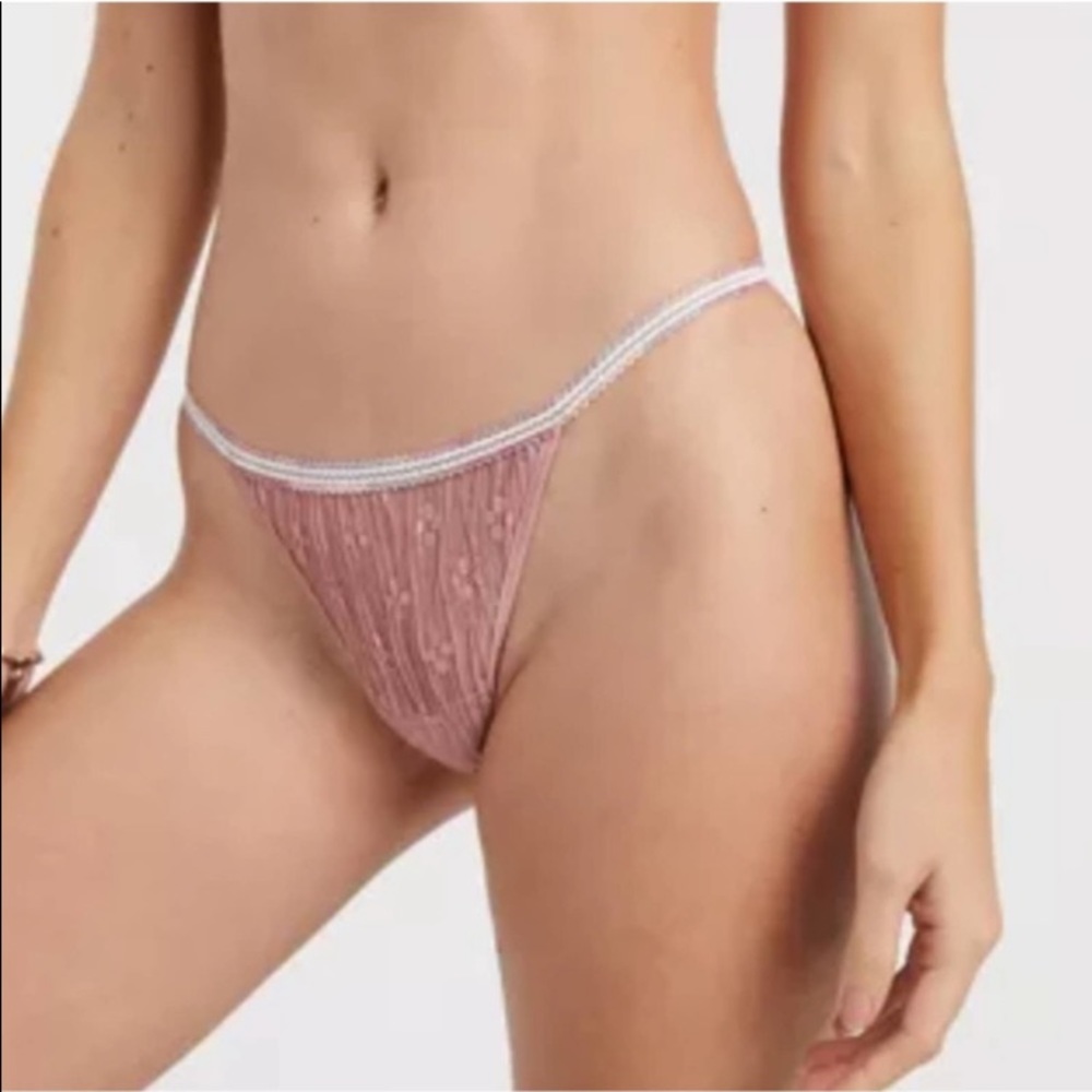 NEW! $20 FREE PEOPLE “Gabriella” Small Thong Underwear Pixie Nude - Picture 2 of 15